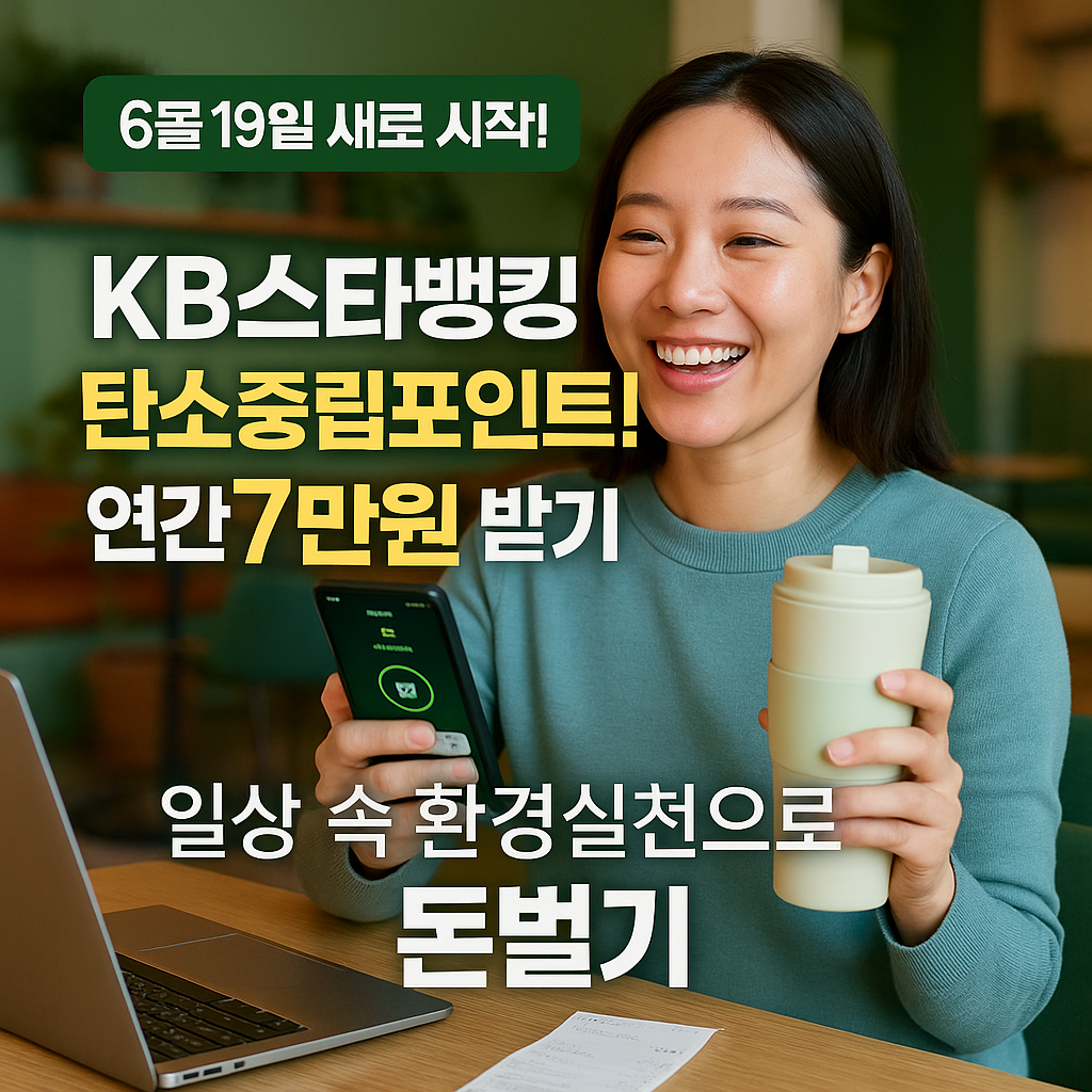 KB스타뱅킹 탄소중립포인트! 연간 7만원 받기