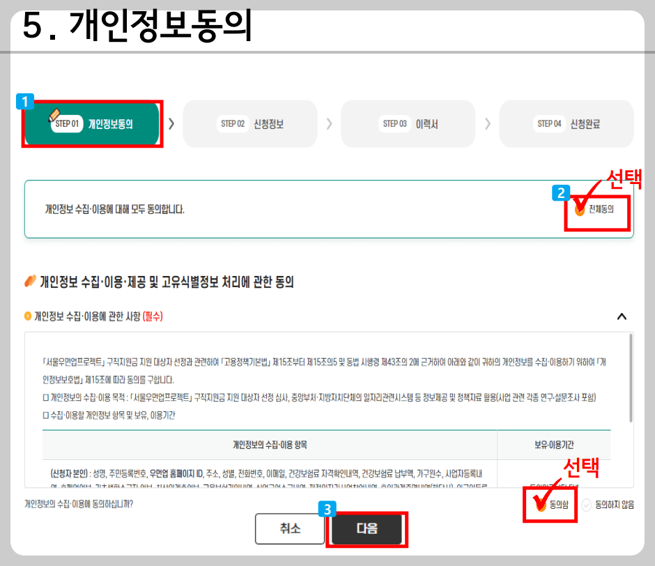 우먼업구직지원금 신청방법 5