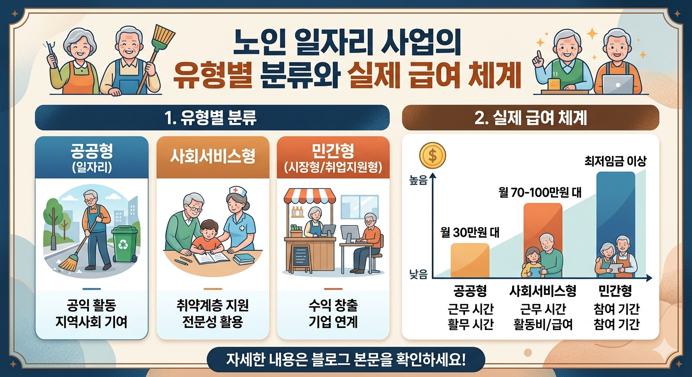 노인 일자리 사업의 유형별 분류와 실제 급여 체계
