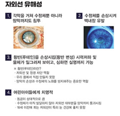 자외선의 유해성을 설명하는 그림