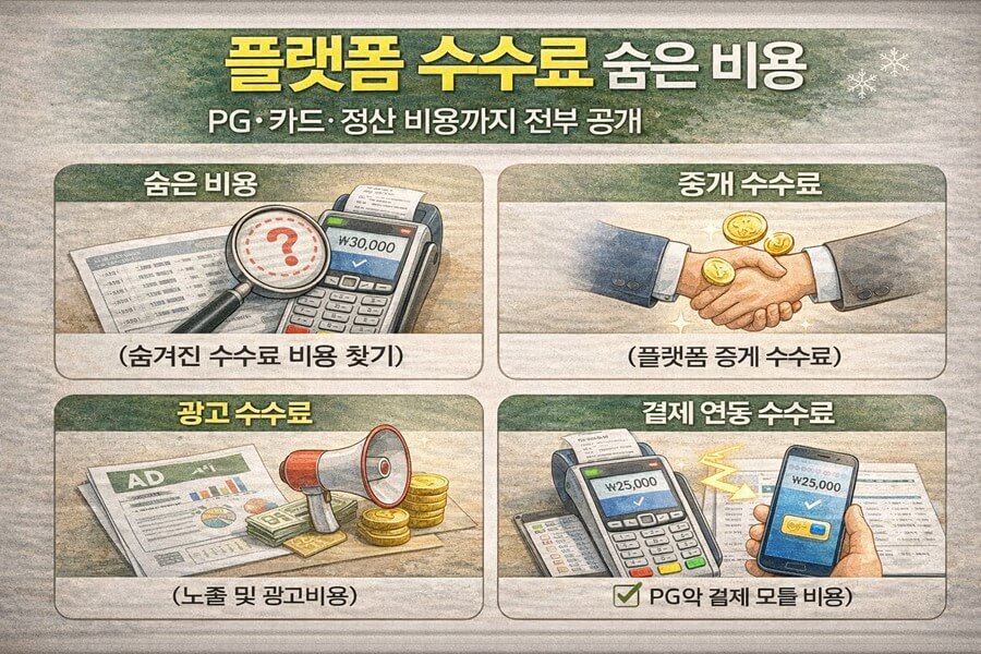 플랫폼 수수료 숨은 비용·중개 수수료·광주 수수료·결제 연동 수수료