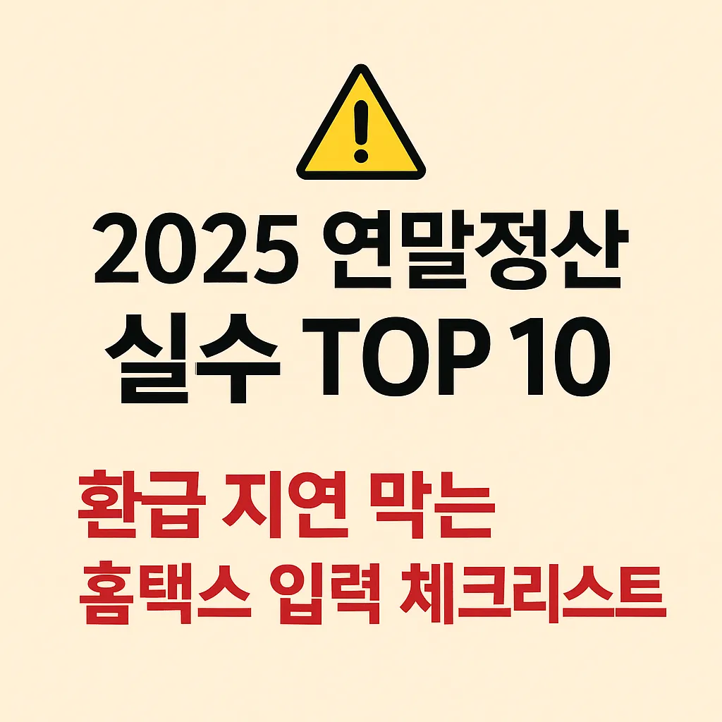 2025 연말정산 실수 TOP10 홈택스 입력오류와 환급 지연 원인 예방 가이드