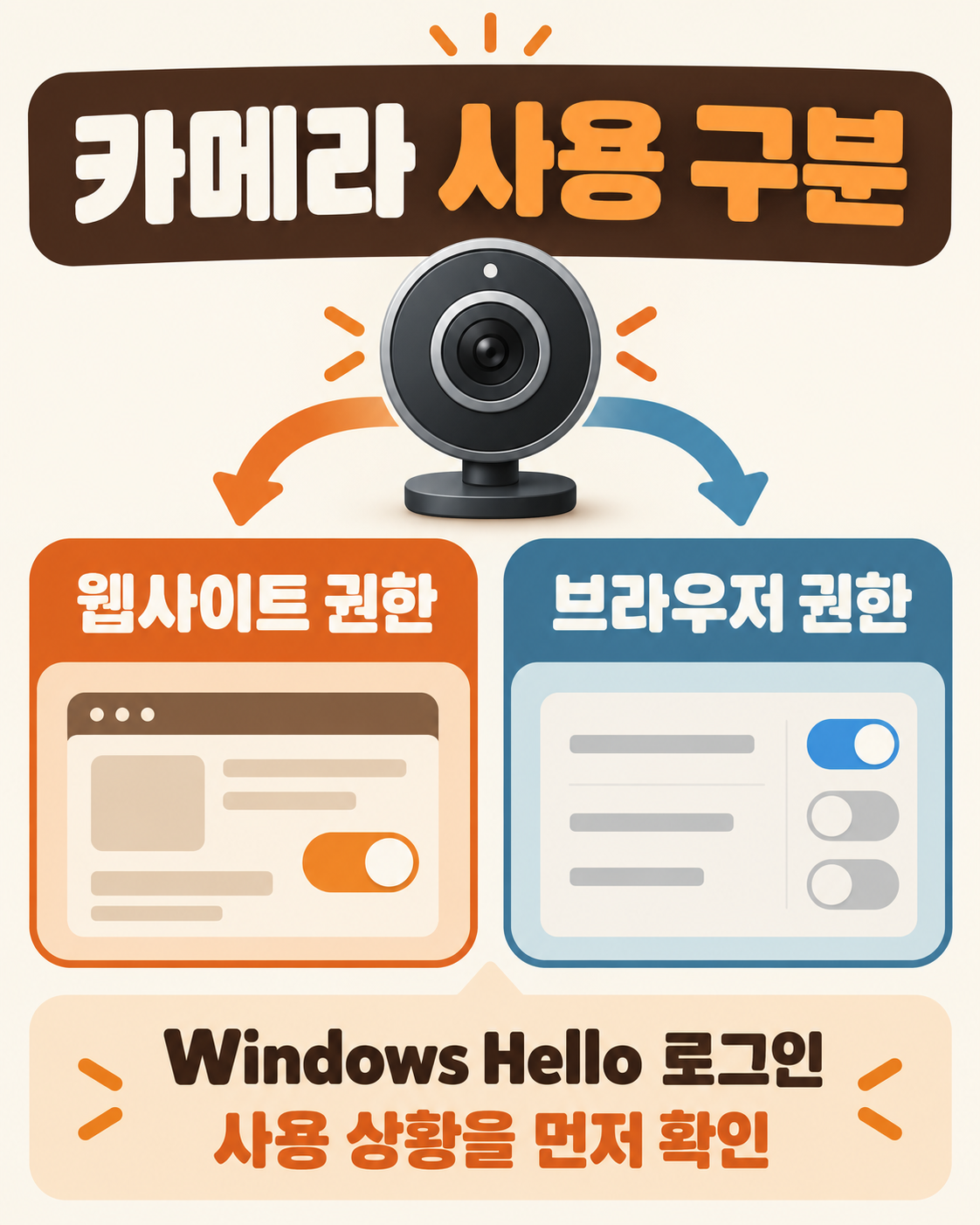 노트북 카메라 불이 켜졌다면? 사용 앱 확인과 권한 점검