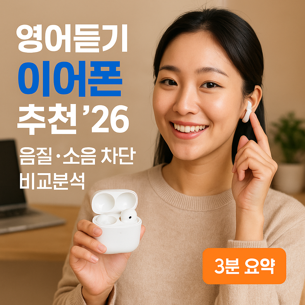 영어듣기 이어폰 추천 &rsquo;26 ｜ 음질&middot;소음 차단 비교분석