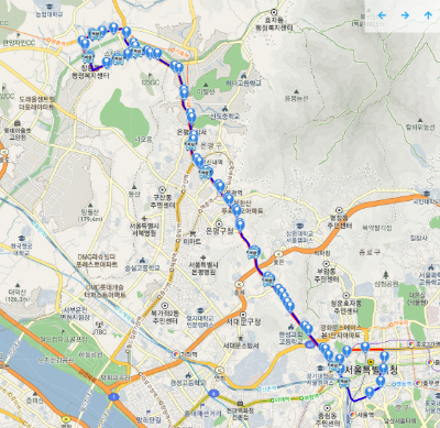 705번 버스 노선도