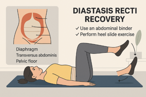 출산 후 복직근 이개란? 진단과 회복 운동