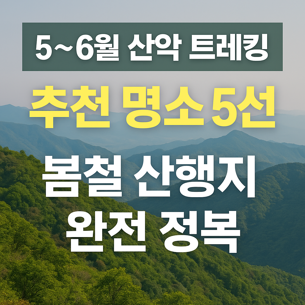 5-6월 추천 명소 5선 봄철 산행지 완전정복