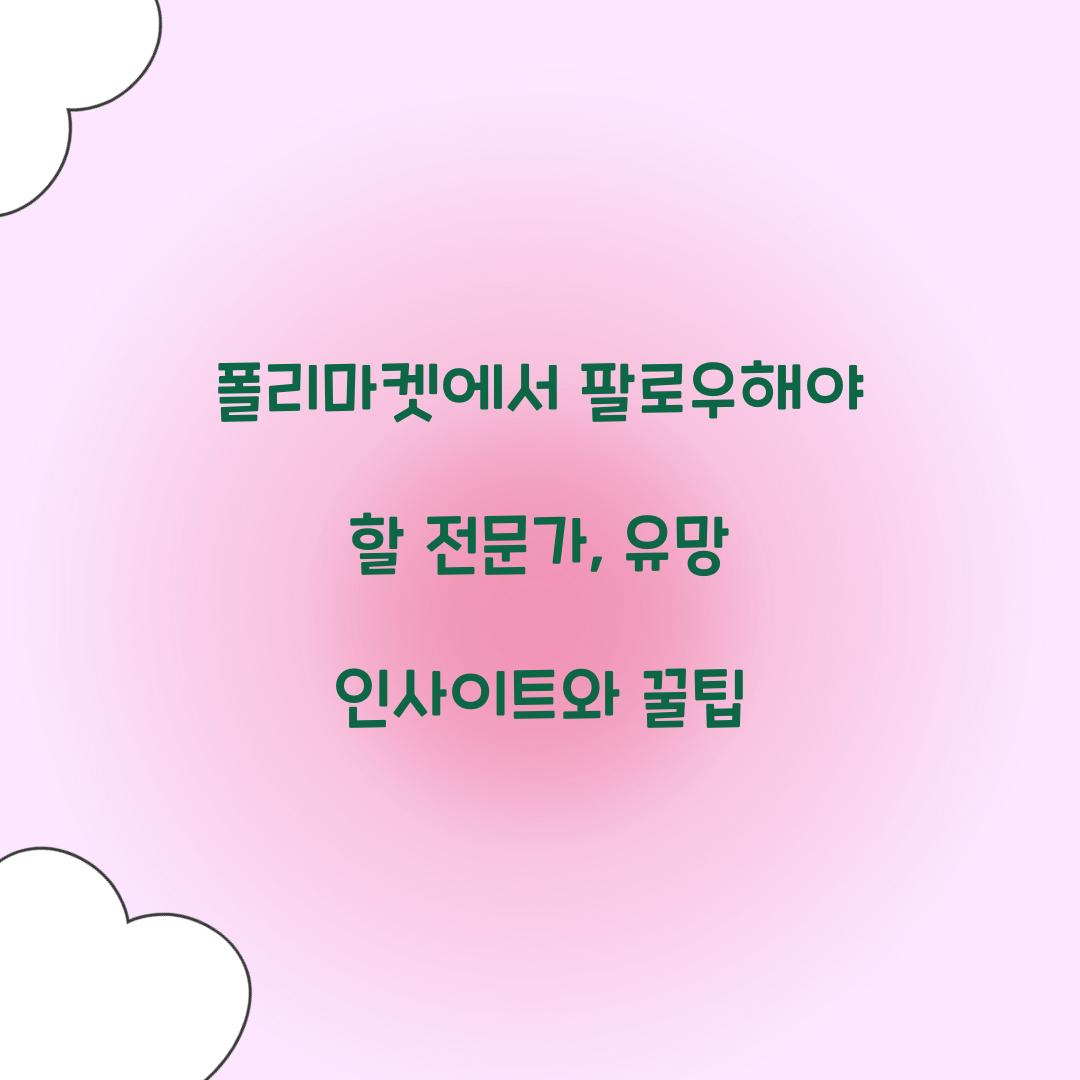 폴리마켓에서 팔로우해야 할 전문가