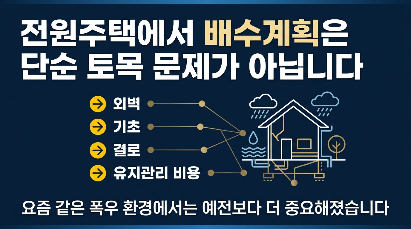 전원주택 배수계획은 폭우시대에 매우 중요한 계획요소