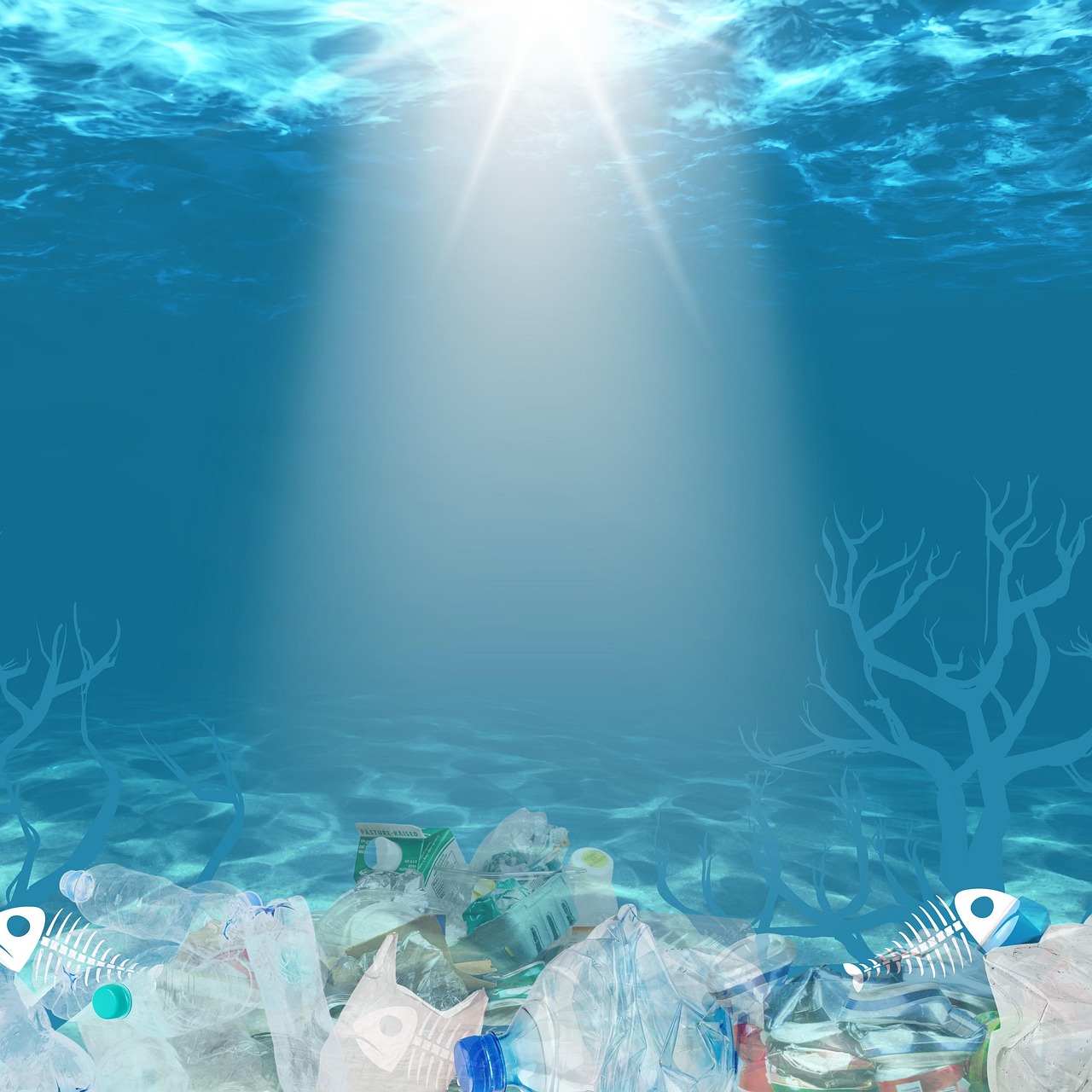 바다 오염 이미지