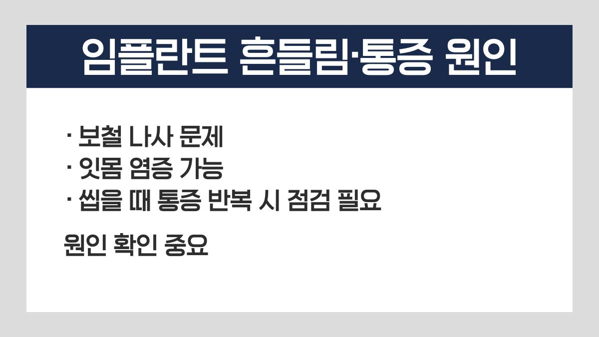 임플란트 흔들림 통증