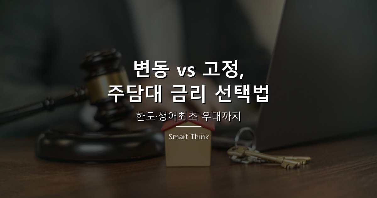 2026년 주택담보대출 금리 총정리: 변동·고정 비교와 한도