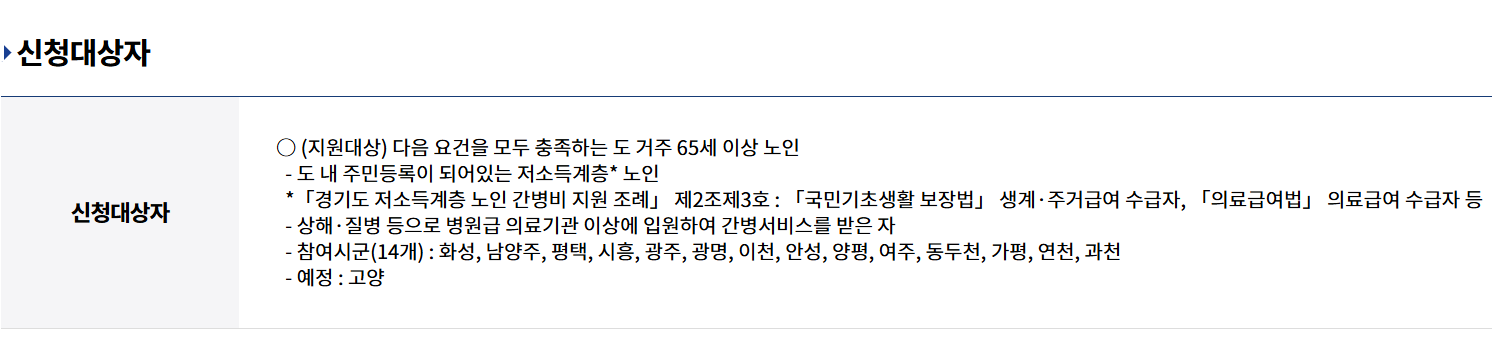 경기도 간병 SOS 프로젝트 알아보기
