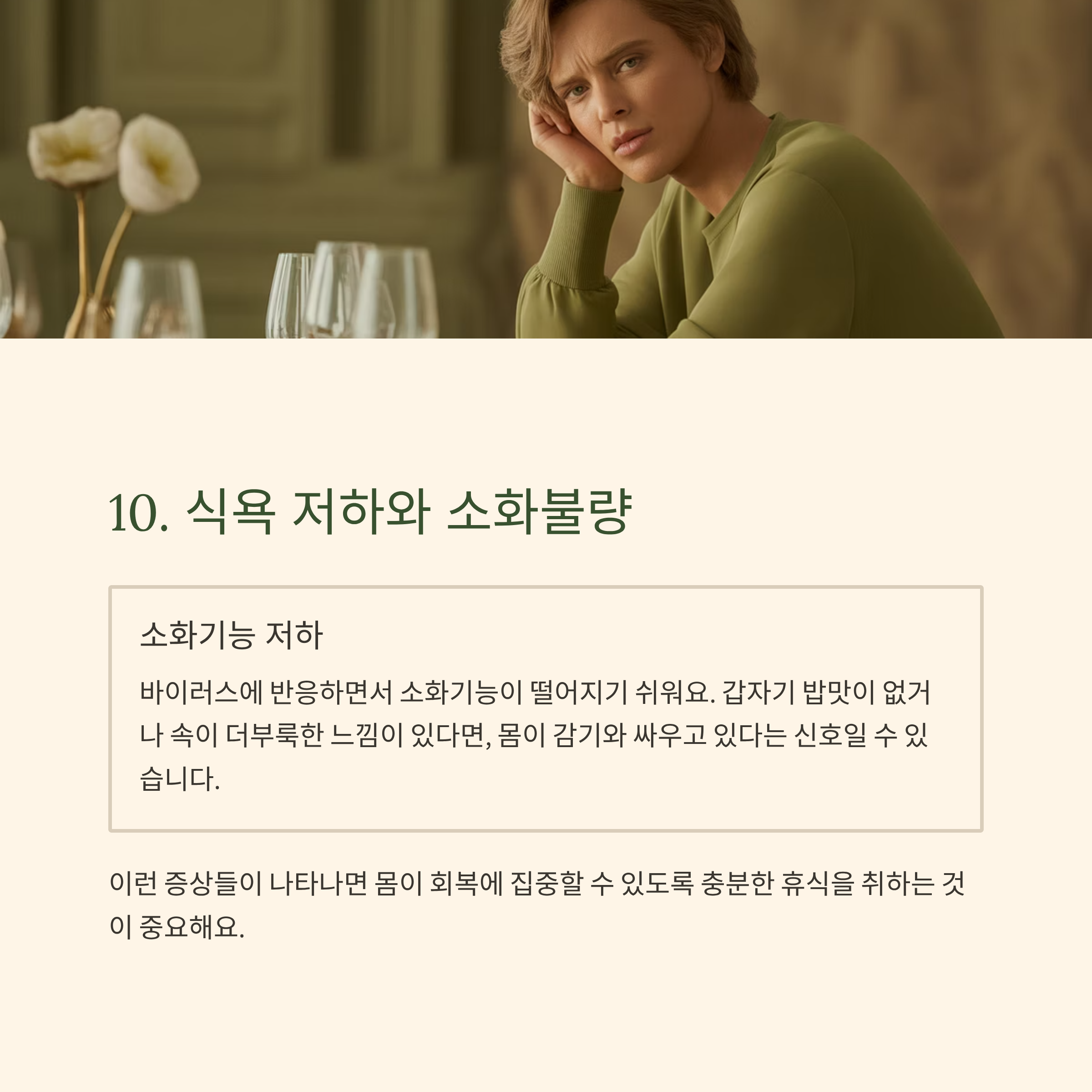 식욕저하 + 약한 소화불량