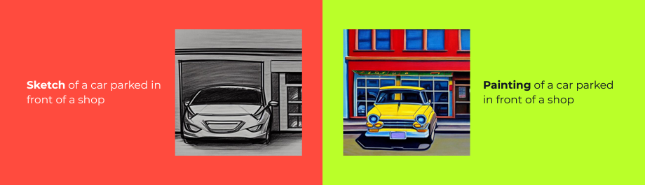 Sketch(스케치)와 Painting(회화) 수식어를 사용한 사례