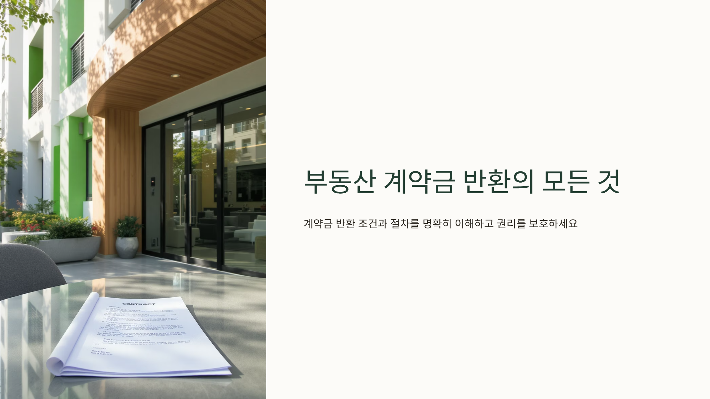 부동산 계약금 반환받는 법적 기준