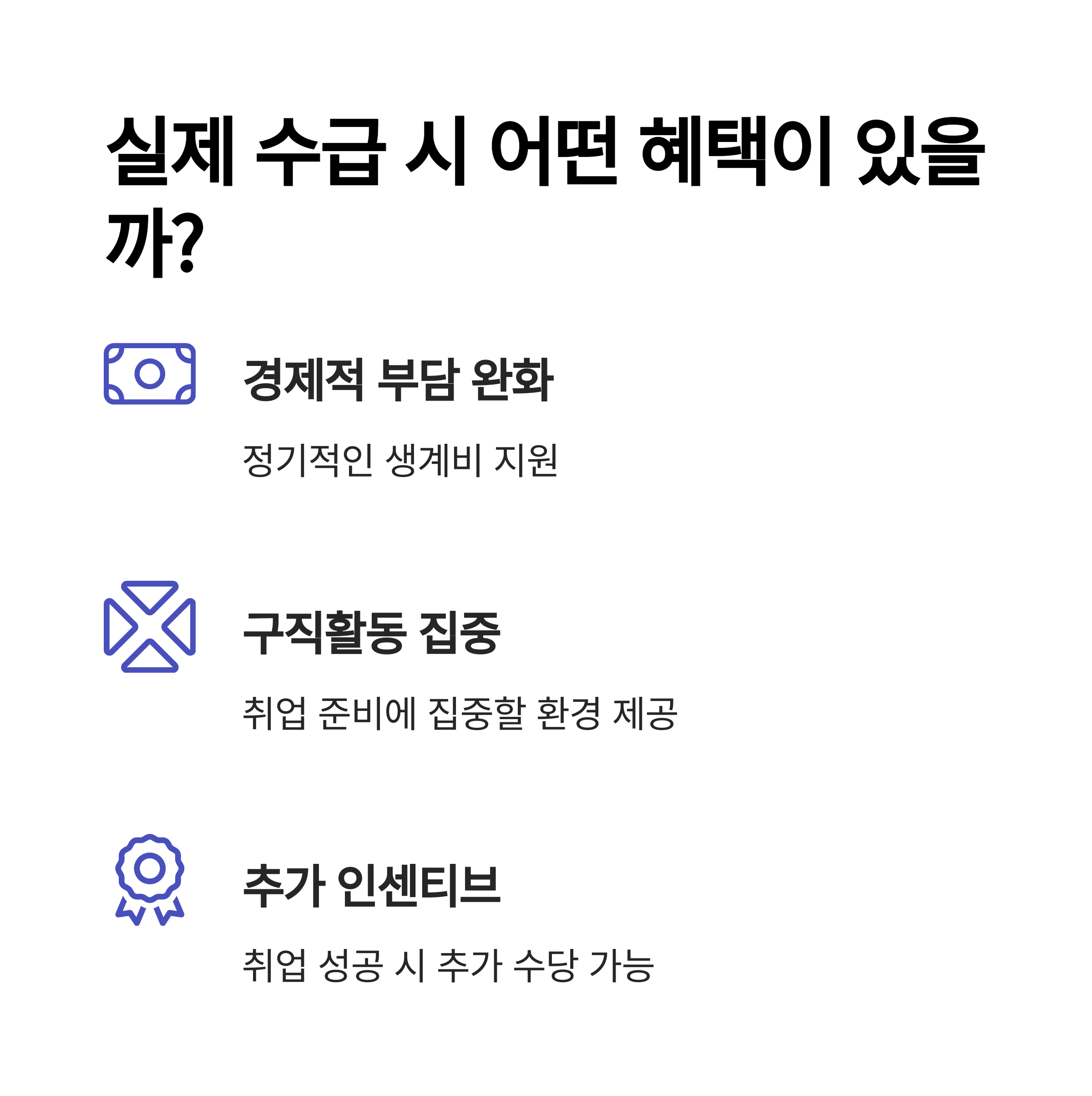 실제 수급 시 어떤 혜택이 있을까?