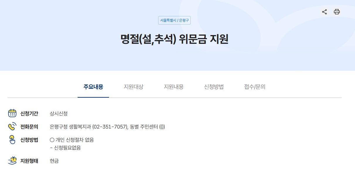 설명절 정부 지원금