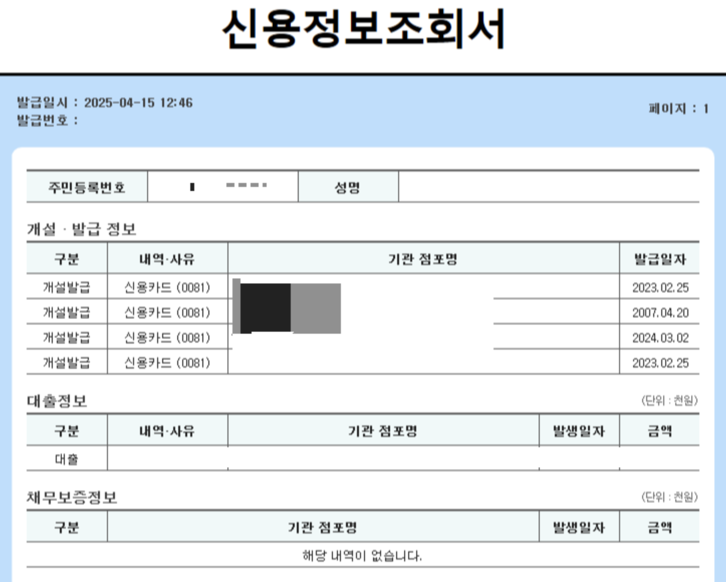신용정보조회서1