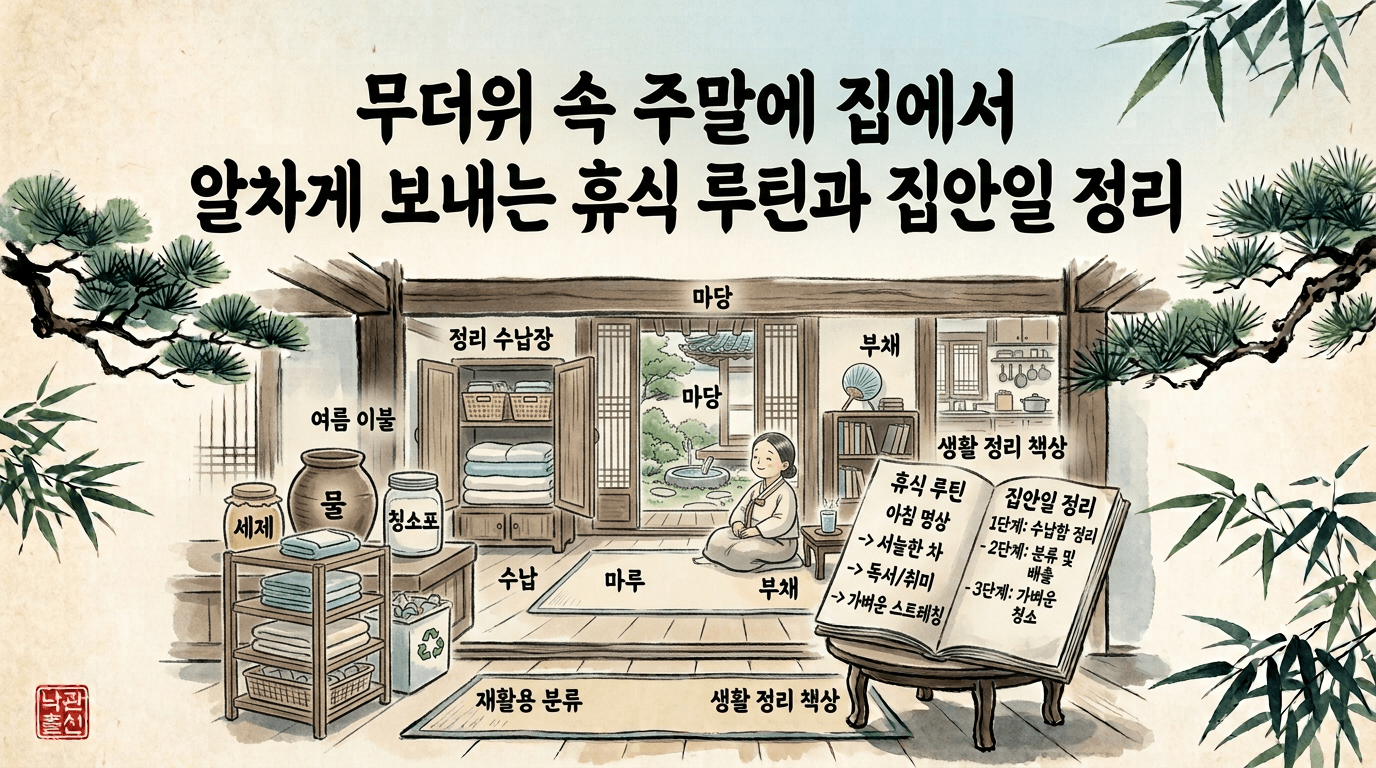 무더위 속 주말에 집에서 알차게 보내는 휴식 루틴과 집안일 정리
