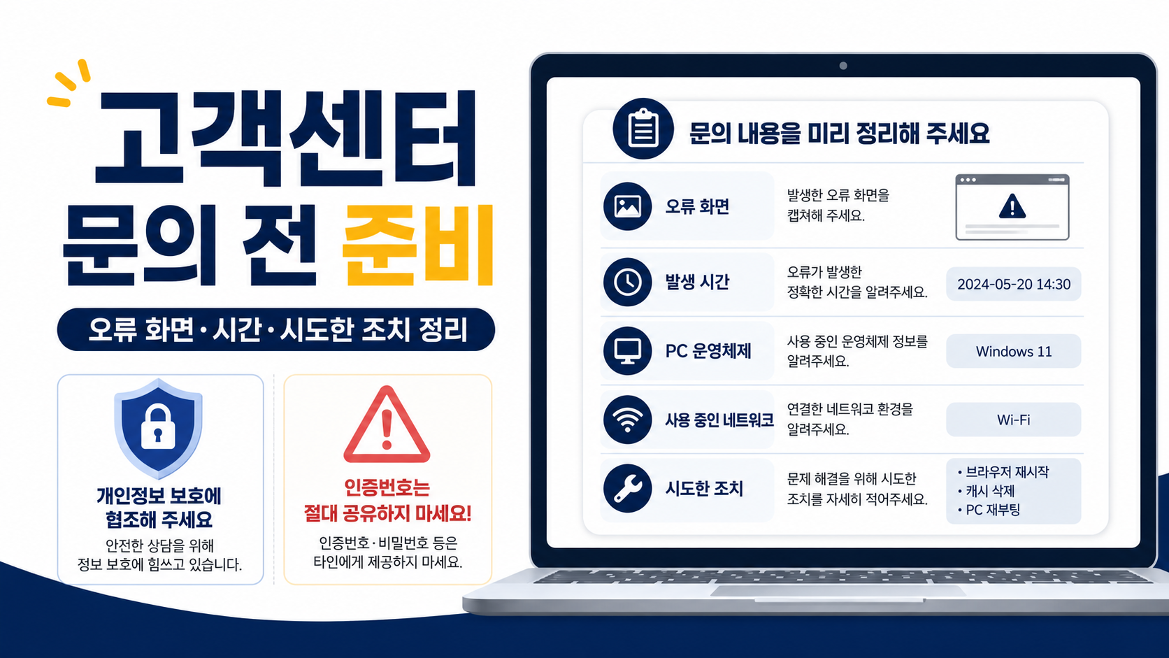 계속 안 될 때 고객센터에 묻는 기준