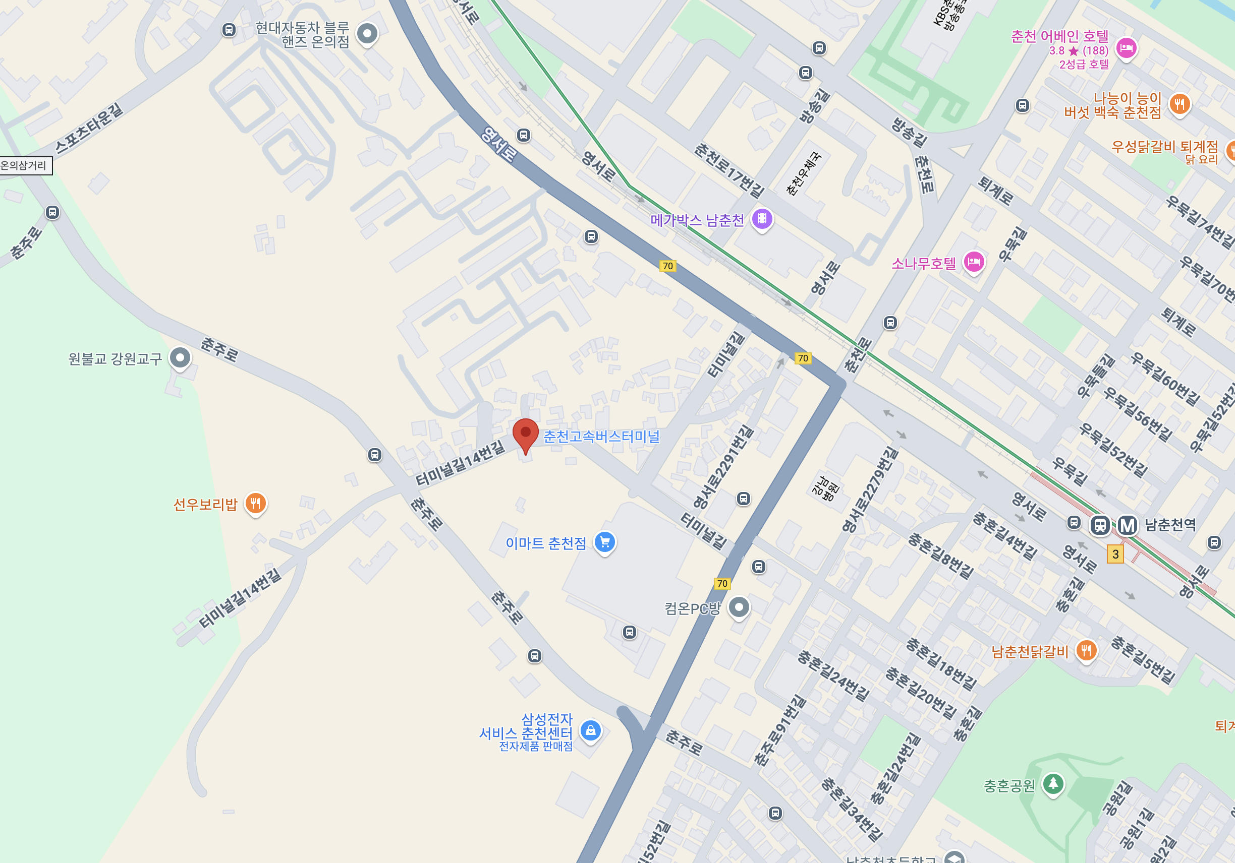 춘천고속버스터미널 시간표 및 예매하기