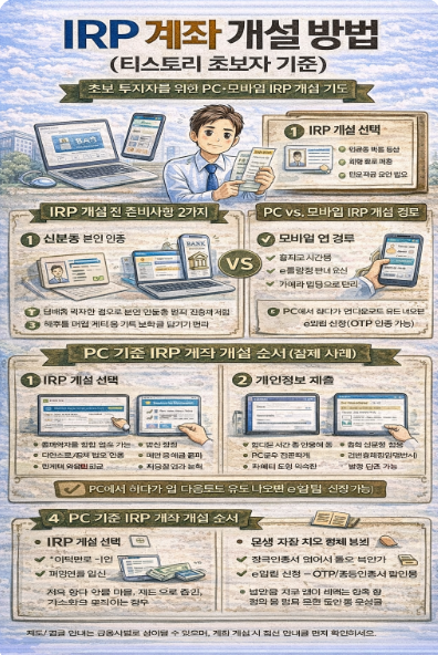 IRP 계좌 개설 방법 인포그라피