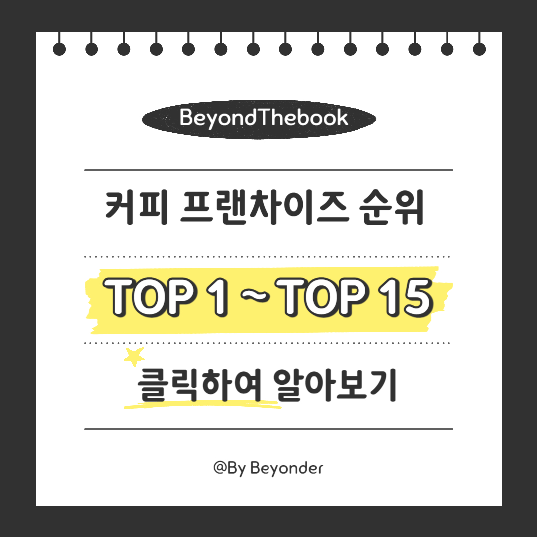 커피 프랜차이즈 순위 TOP 1 ~ TOP 15