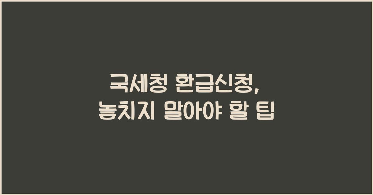 국세청 환급신청