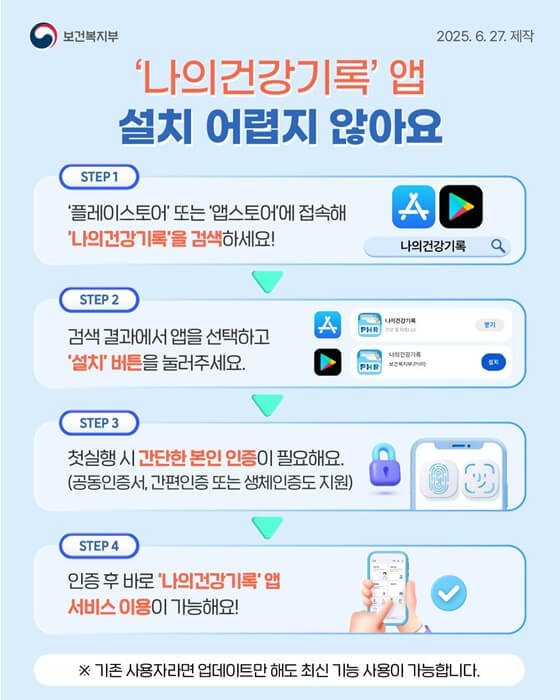 나의건강기록 앱 설치 활용 방법 사진 5