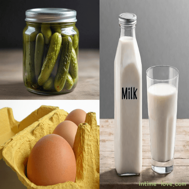 숙취 해소에 도움이 되는 피클, 우유, 달걀