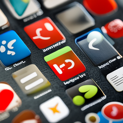 스마트폰 상의 앱들이 표시되어 있는 장면