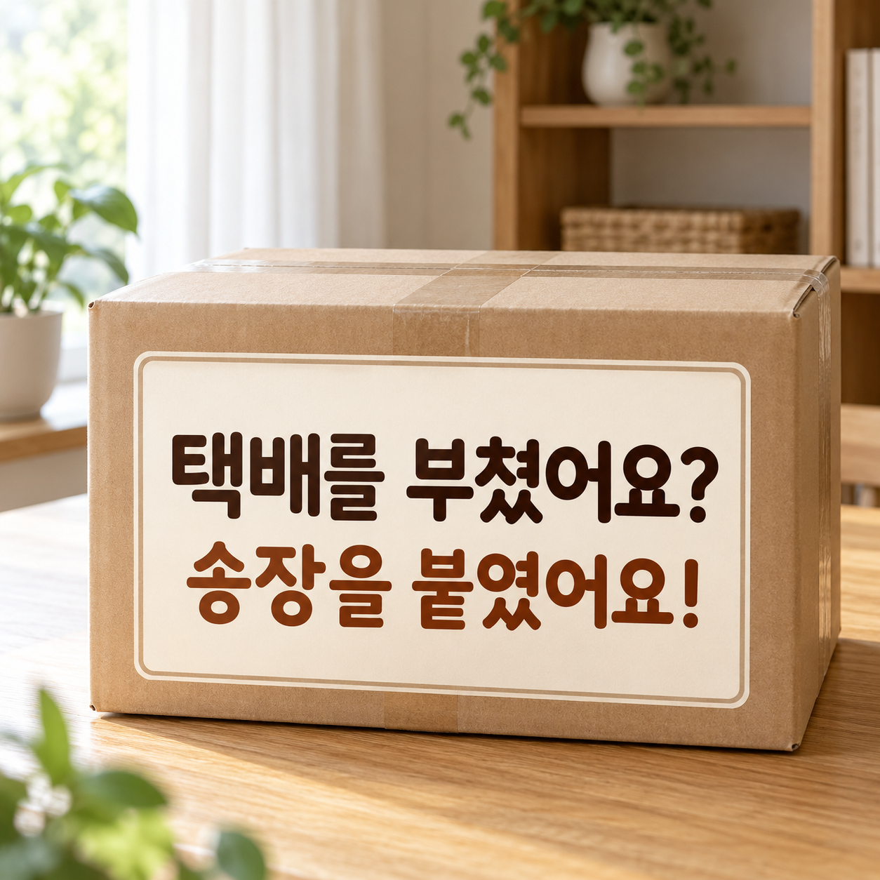 택배를 부쳤어요와 송장을 붙였어요를 구분하는 정사각형 썸네일
