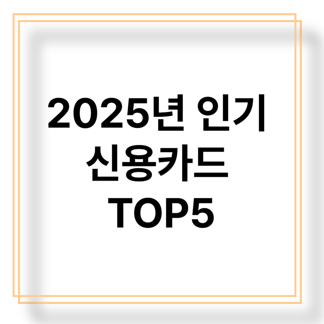 인기 신용카드 추천