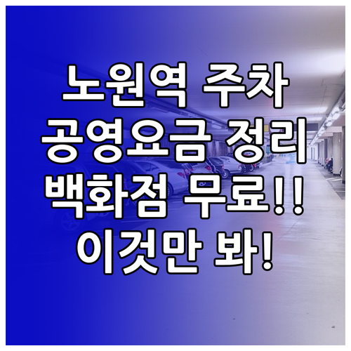 노원역 주차 정보 총정리 공영주차장 ..