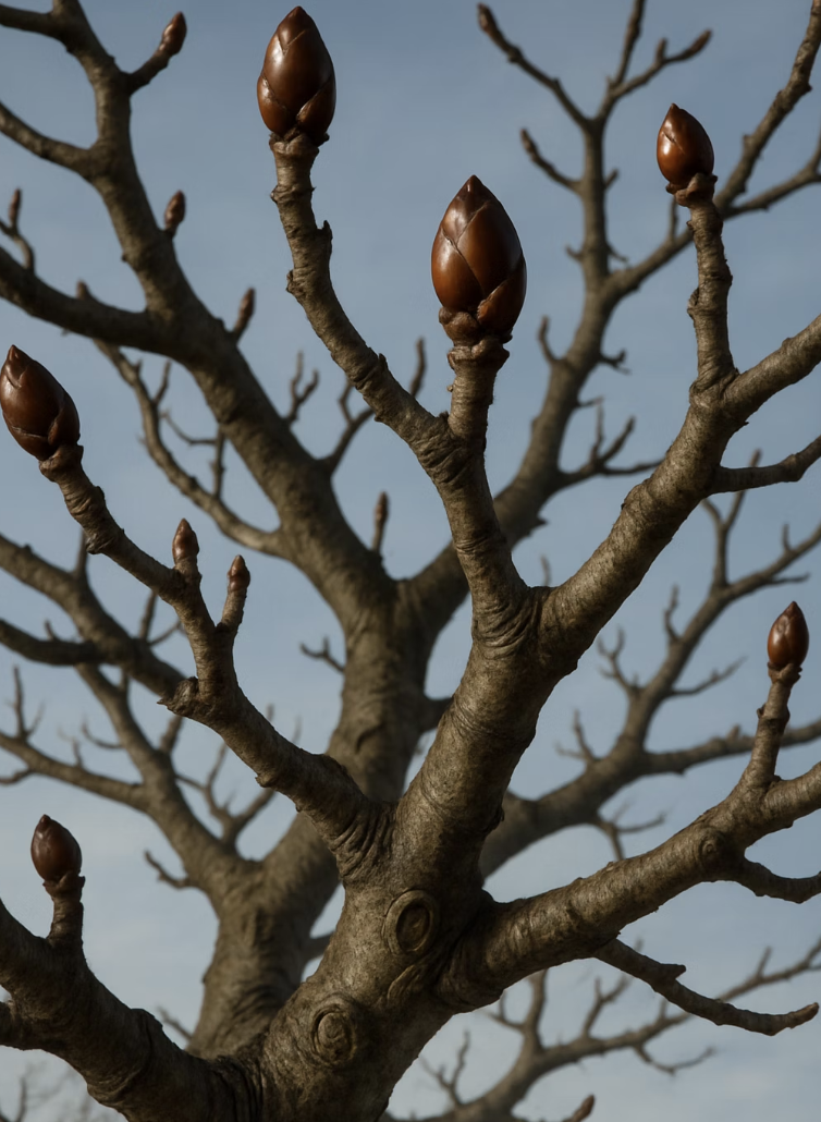 겨울: 말발굽 자국을 품은 겨울눈