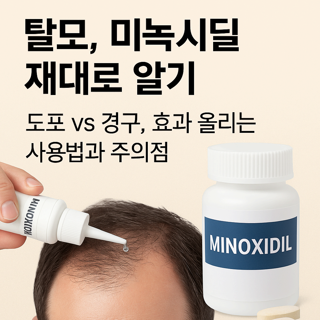 탈모, 미녹시딜 제대로 알기: 도포 vs 경구, 효과 올리는 사용법과 주의점