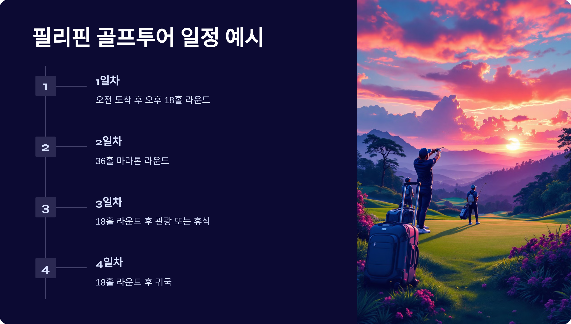 필리핀 골프투어 일정 예시