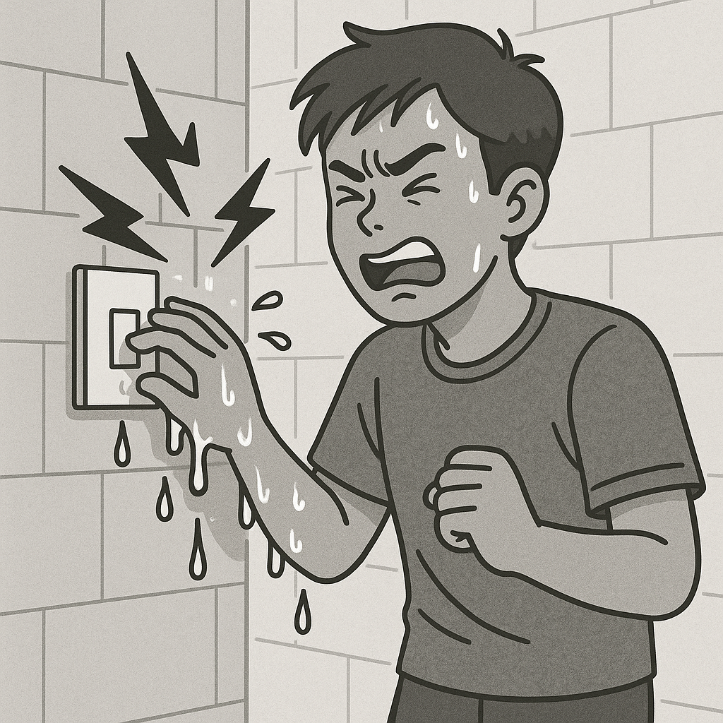 젖은 손으로 전기제품 만져 감전 위험