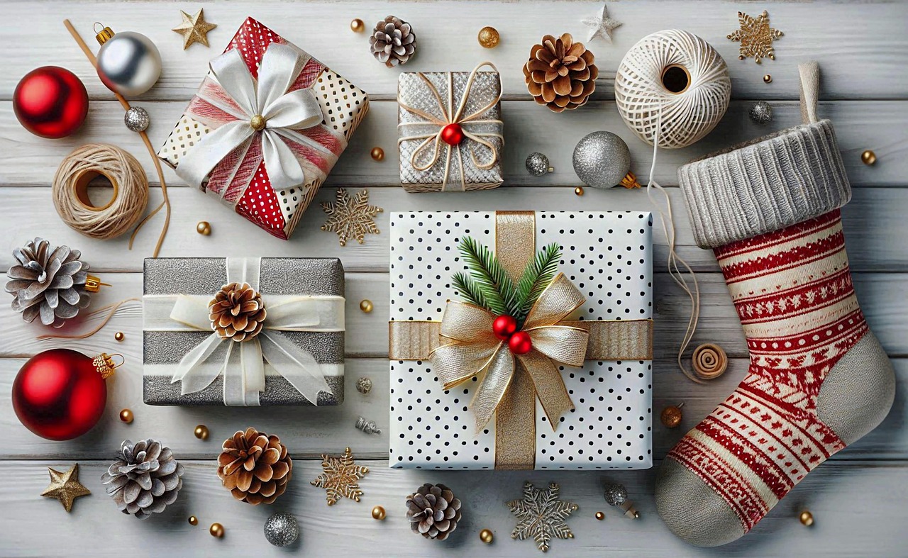 다양한 크기와 종류가 있는 선물 박스들 사진