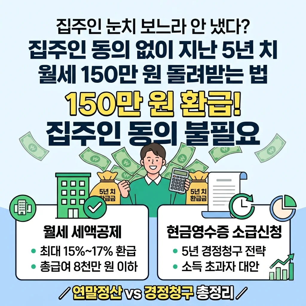 월세 세액공제 집주인 동의 없이 5년 치 경정청구 소급 환급 총정리