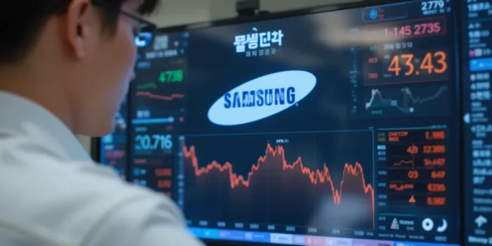 삼성전자 주가 확인하는 투자자 모습