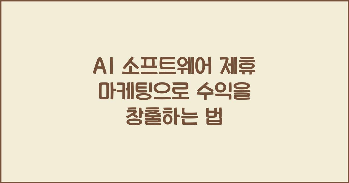 AI 소프트웨어 제휴 마케팅