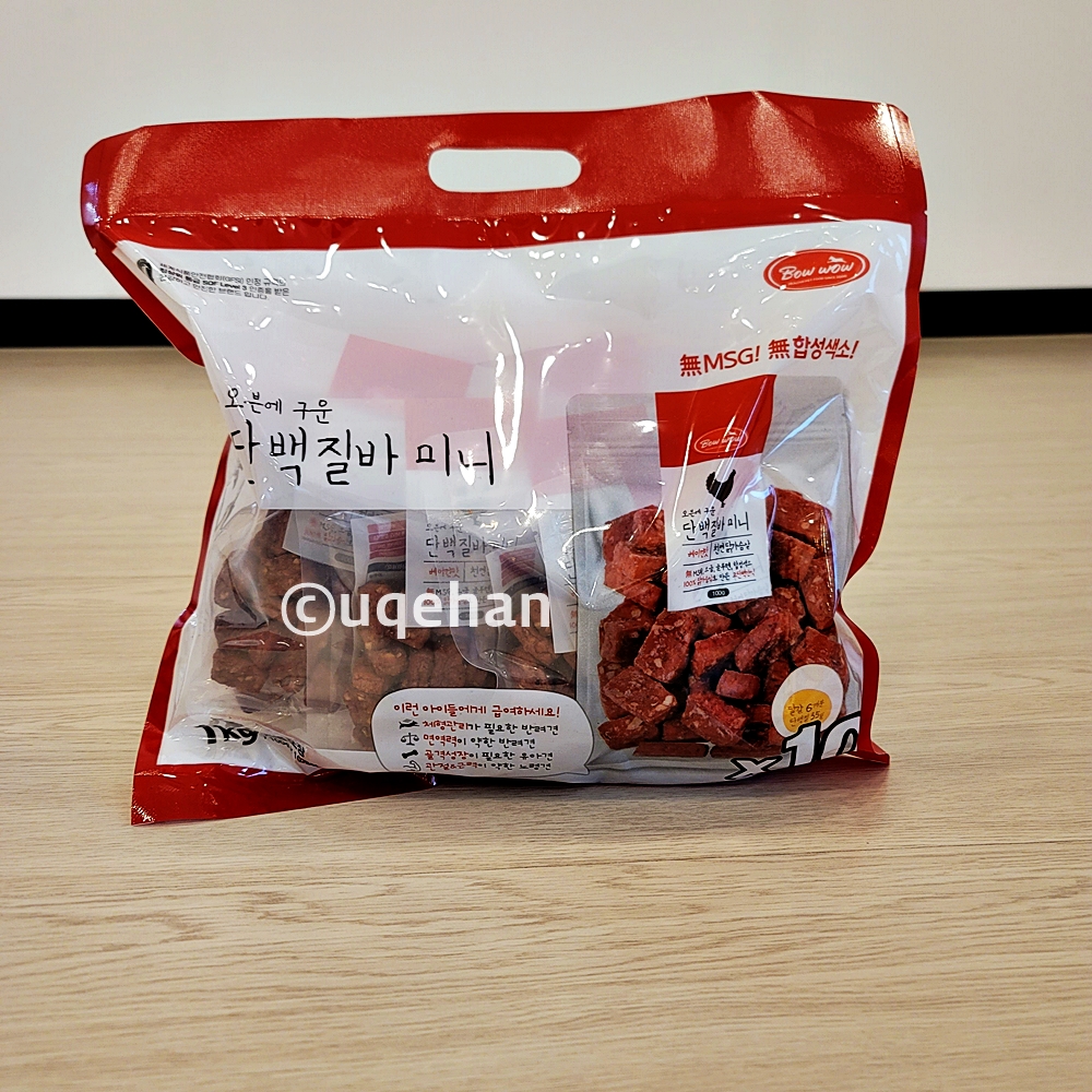 바우와우 오븐에 구운 단백질바 미니 제품사진이다.