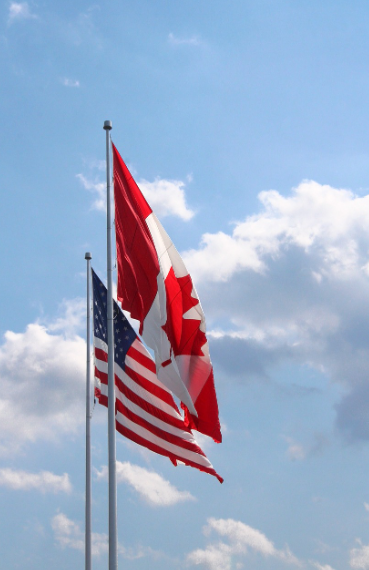 캐나다와 미국 국기