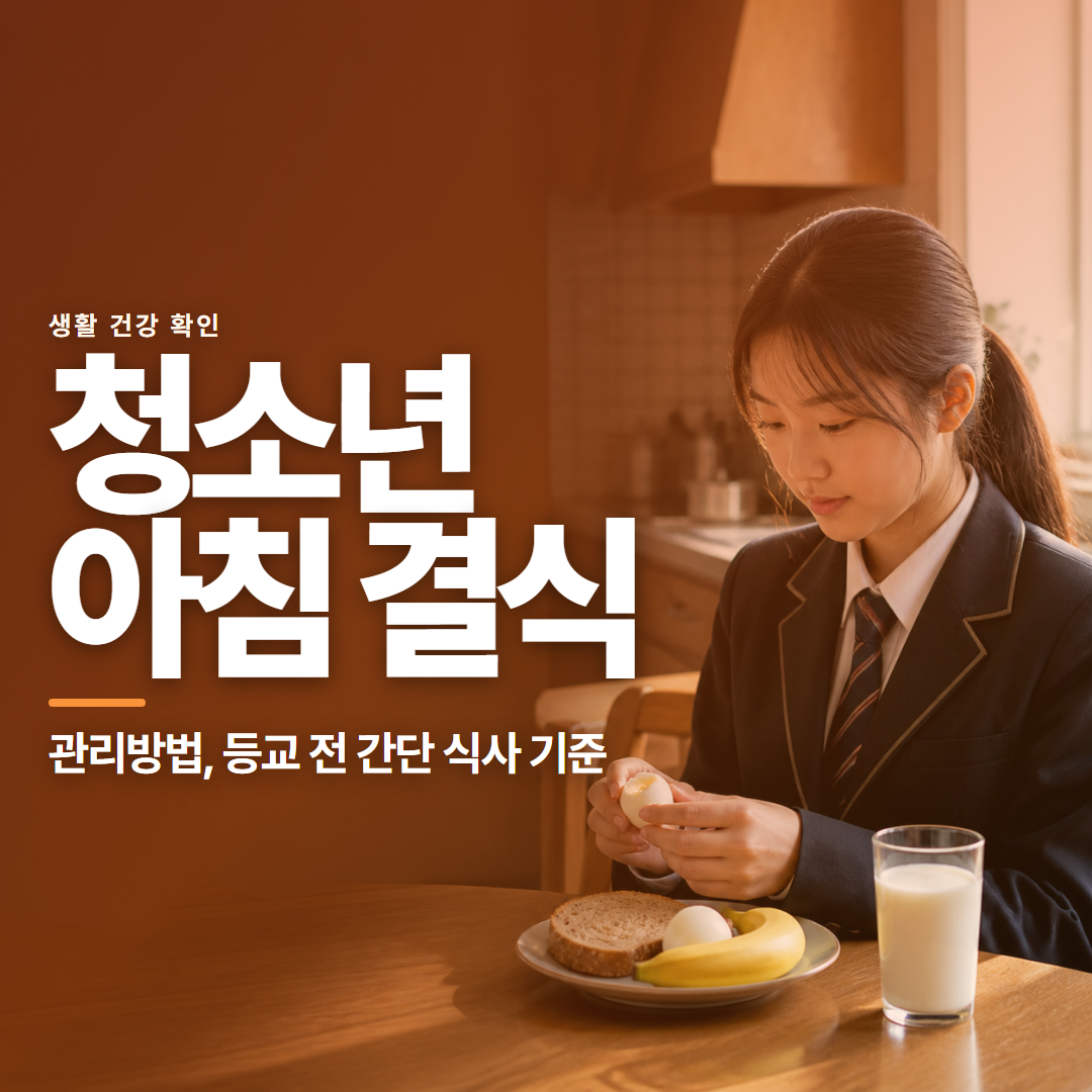 청소년 아침 결식 &middot; 관리방법, 등교 전 간단 식사 기준