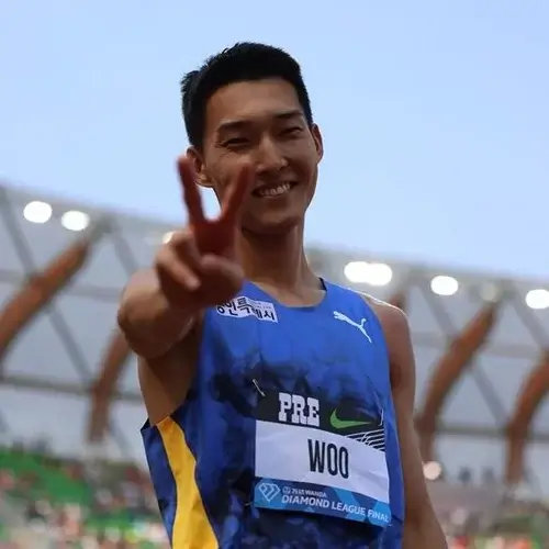 우상혁 선수 브이사진