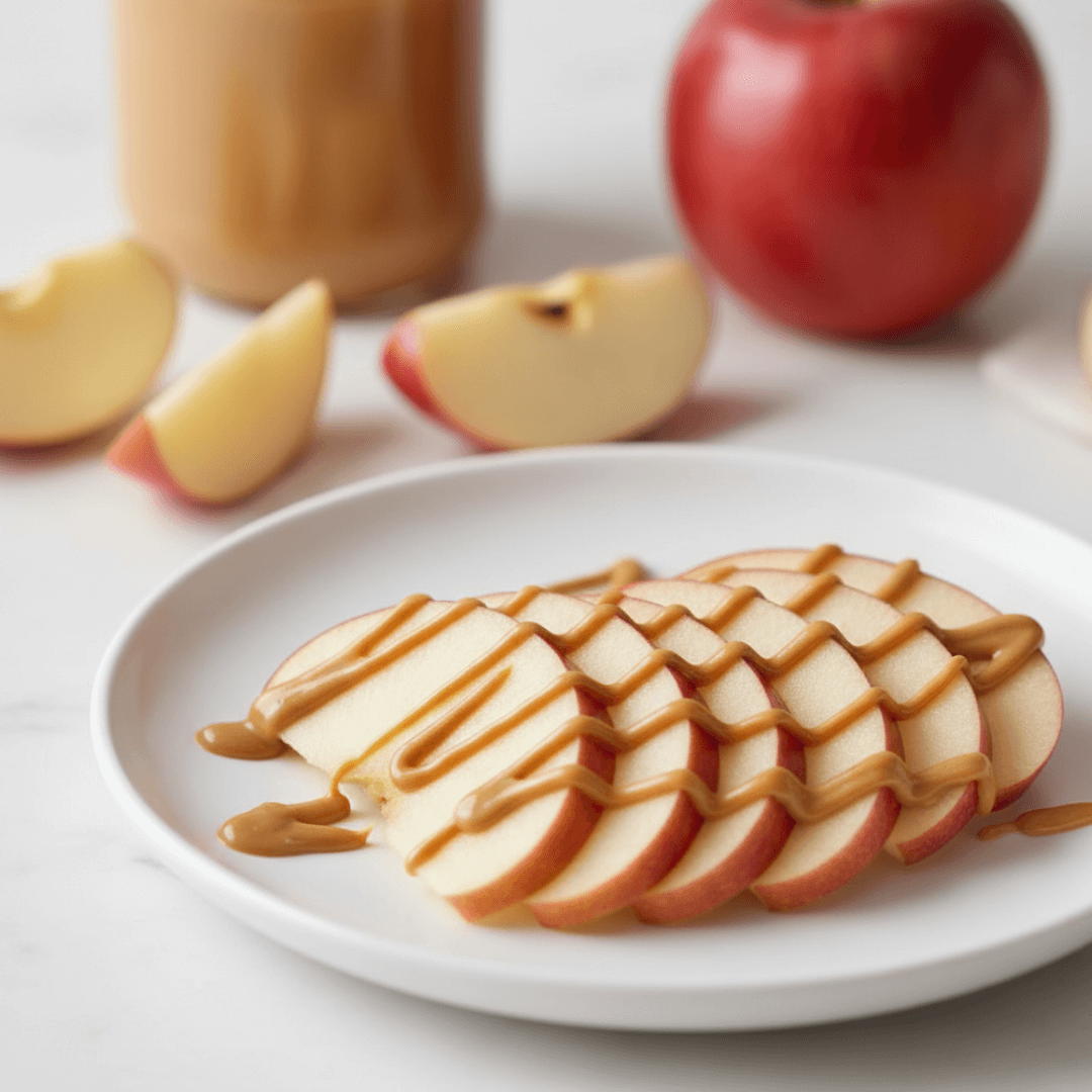 음식궁합(산미 과일 + 고소한 단백질·지방)ㅣ사과와 땅콩버터의 음식 궁합 — 선명한 산미 위에 고소한 안정감이 스며드는 ‘부드러운 균형의 식사’