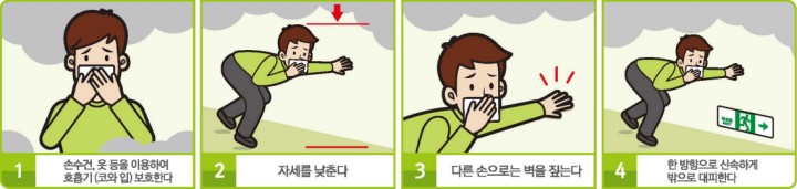 연기를-피해-대피하는-자세