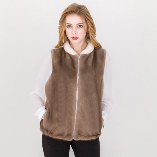 조끼 투톤 밍크베스트 3color